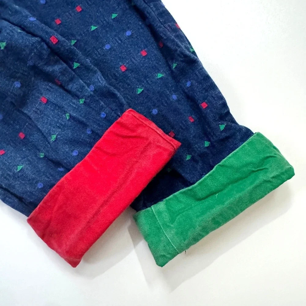 VTG 90s OshKosh Vestbak Suspender‎ Overalls Geometric Shape Colorblock USA 4T
